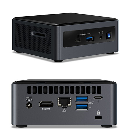 Intel NUC10i7FNHJA (Intel Core i7-10710U up to 4,70GHz, 1x HDMI, 5x USB 3.1, 8GB RAM, <b>1TB 2,5" SATA HDD, Win10 Home</b>